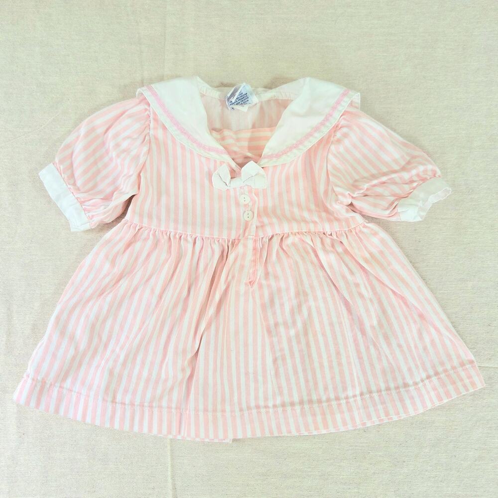 Vintage Oshkosh Pink Nautical Dress 6-12 months